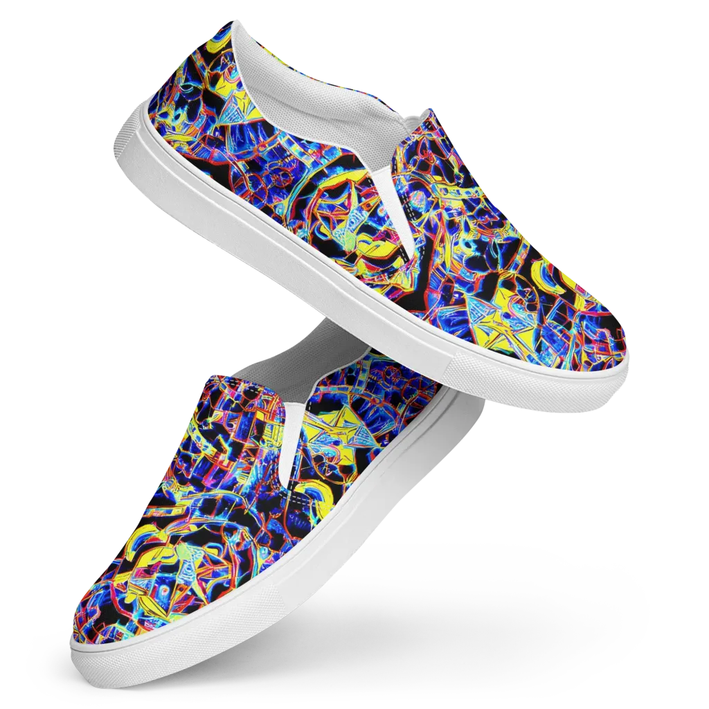 Futurist Frenzy on Women's Slip-On Canvas Shoes — Front