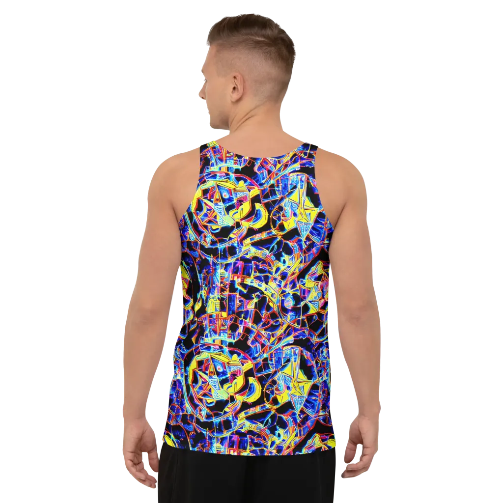 Futurist Frenzy on Men's Tank Top — Back