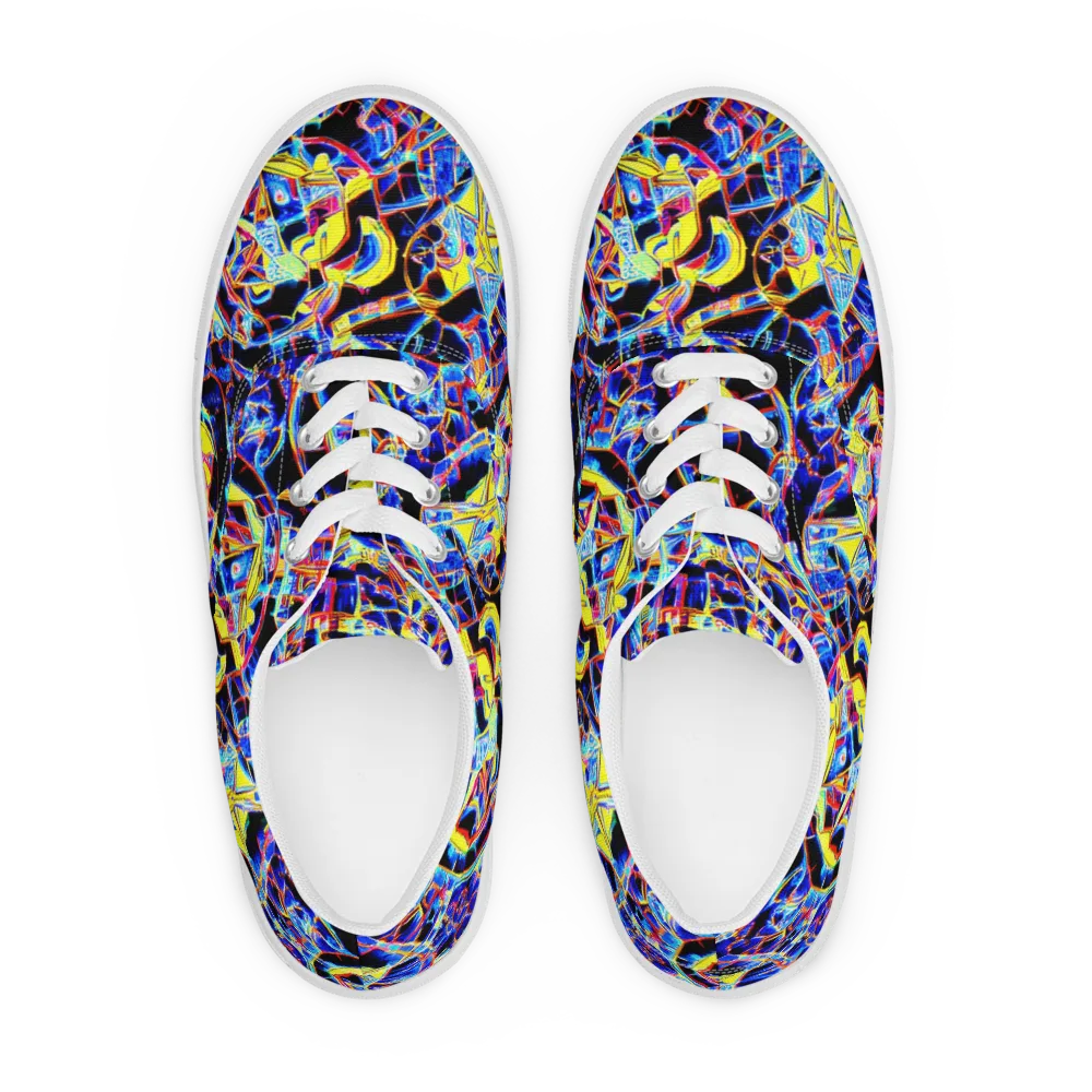 Futurist Frenzy on Men's Lace-Up Canvas Shoes — Front