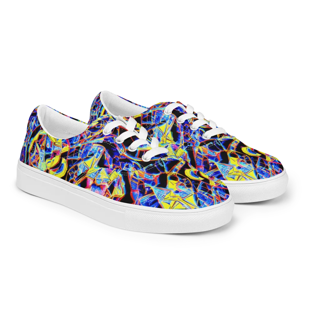 Futurist Frenzy on Men's Lace-Up Canvas Shoes — Right Front