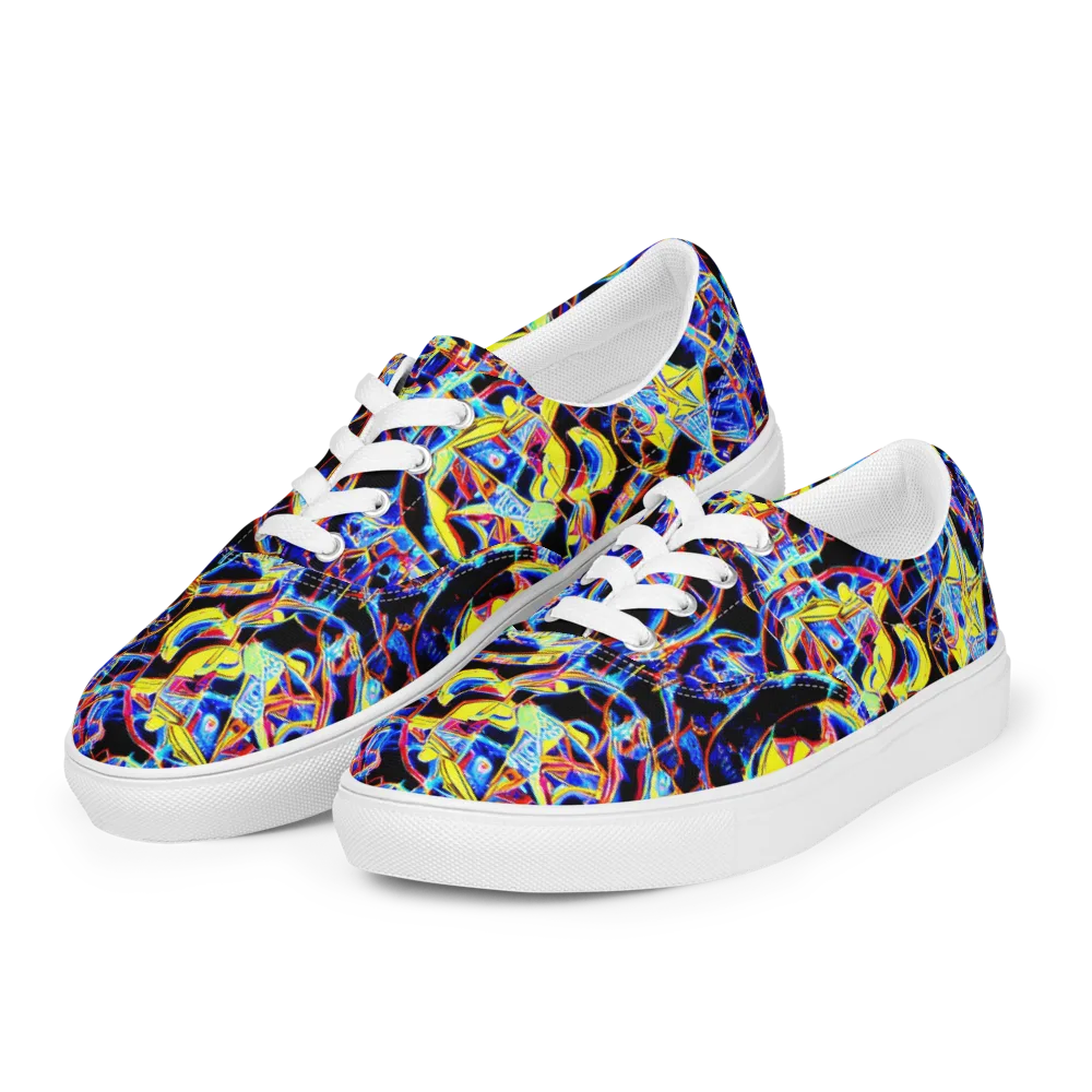 Futurist Frenzy on Men's Lace-Up Canvas Shoes — Left Front