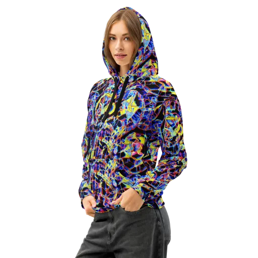 Futurist Frenzy on a Cotton Hoodie