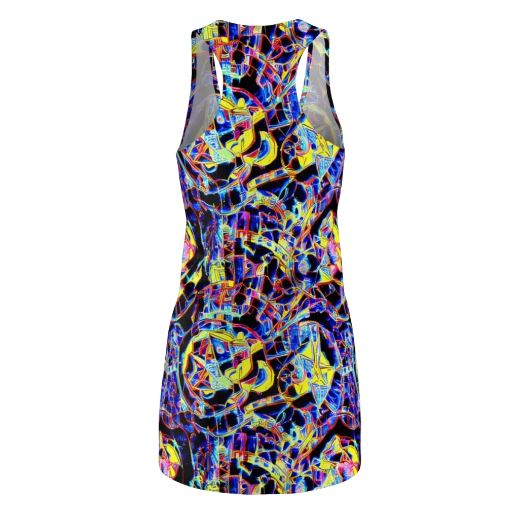 Futurist Frenzy on Racerback Dress — Back