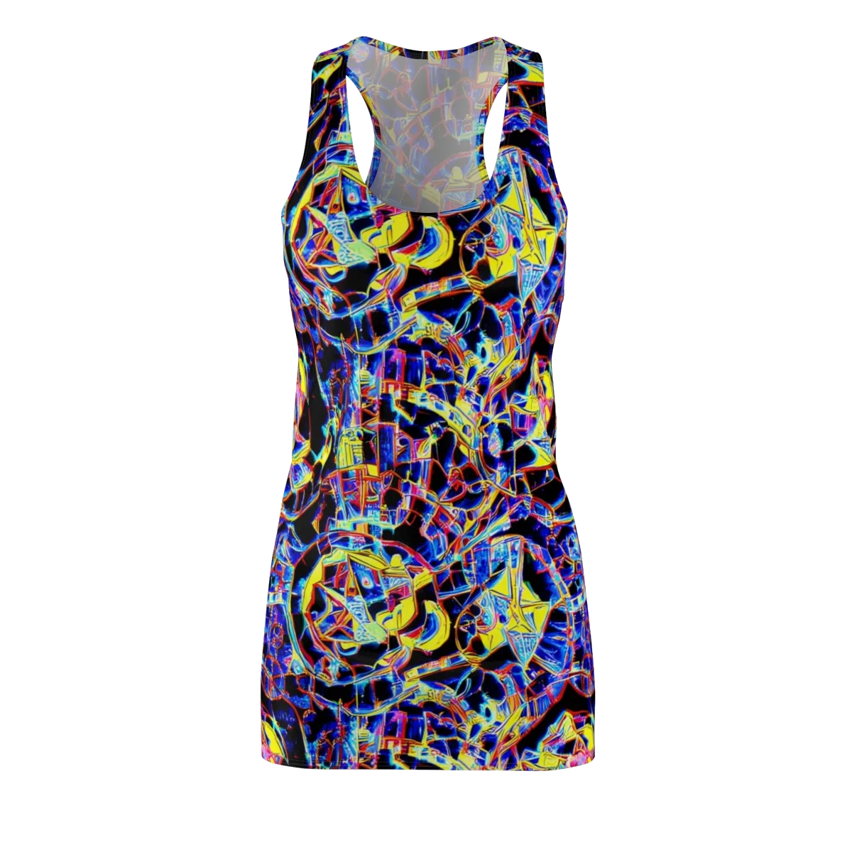 Futurist Frenzy on Racerback Dress — Front