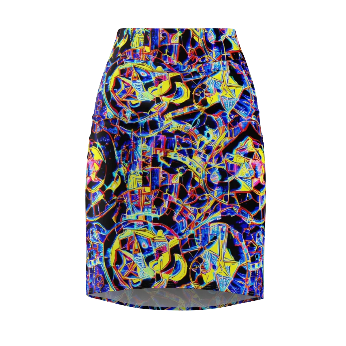 Futurist Frenzy on Pencil Skirt — Front