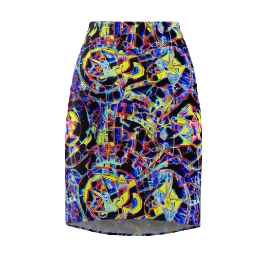 Futurist Frenzy on a Pencil Skirt