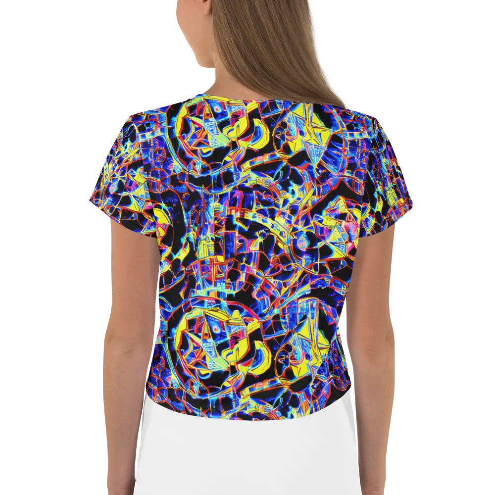 Futurist Frenzy on Crop Tee — Back