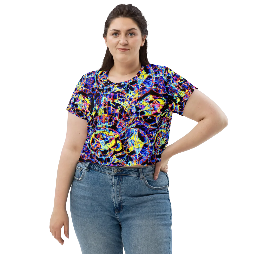Futurist Frenzy on Crop Tee — Front