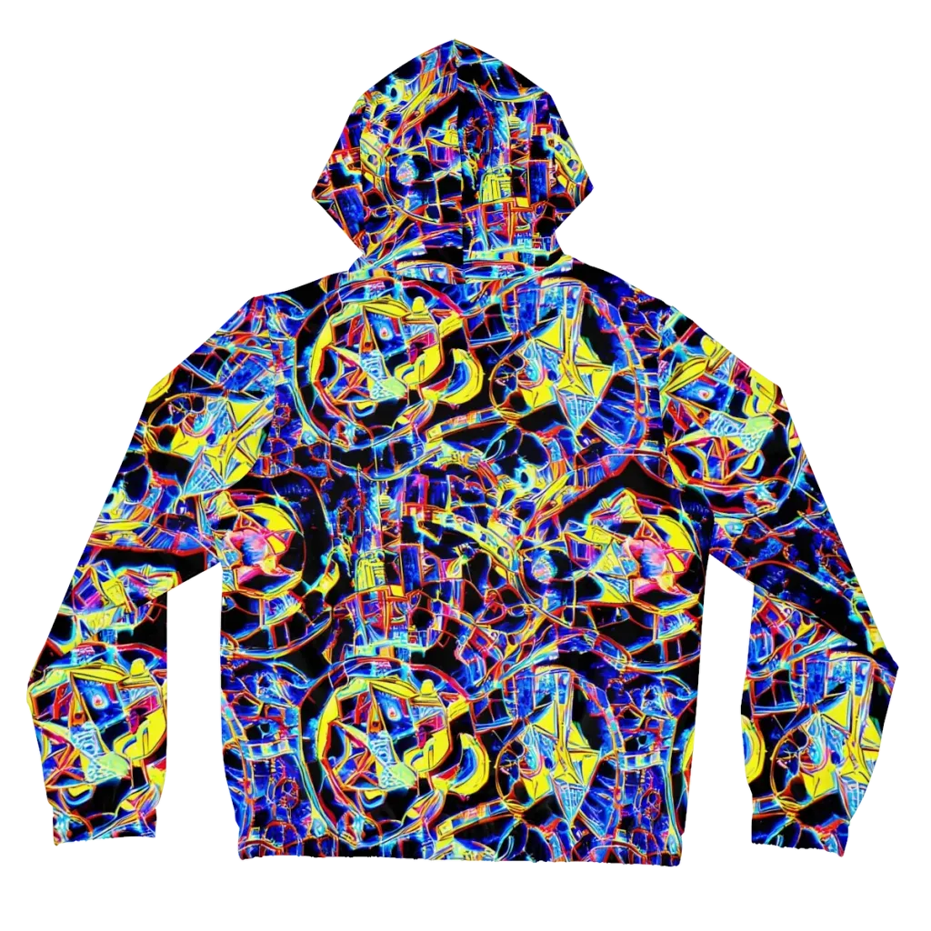 Futurist Frenzy on Women's Full-Zip Hoodie — Back