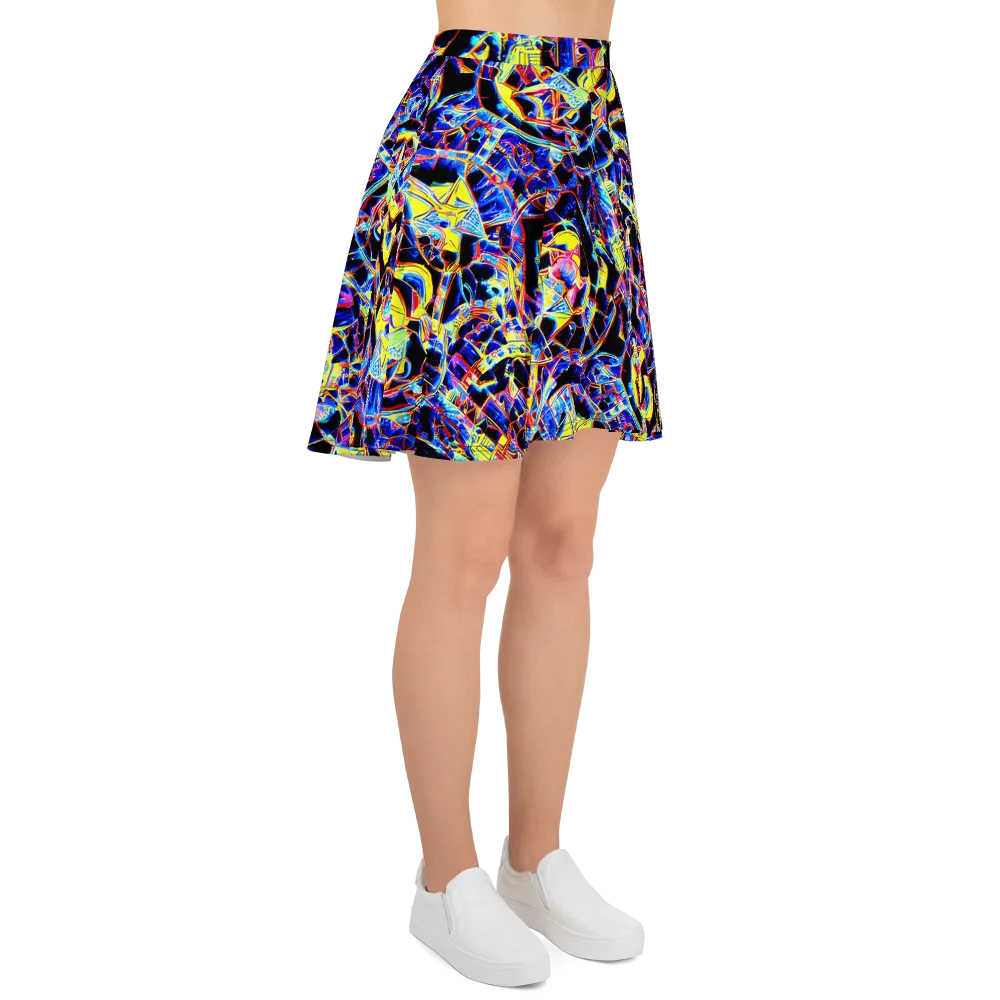 Futurist Frenzy on Skater Skirt — Right