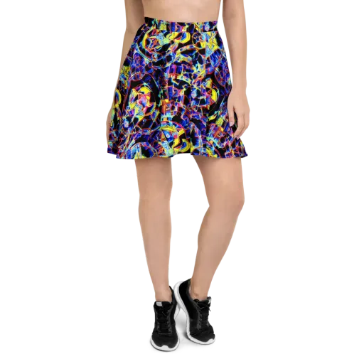 Futurist Frenzy on a Skater Skirt