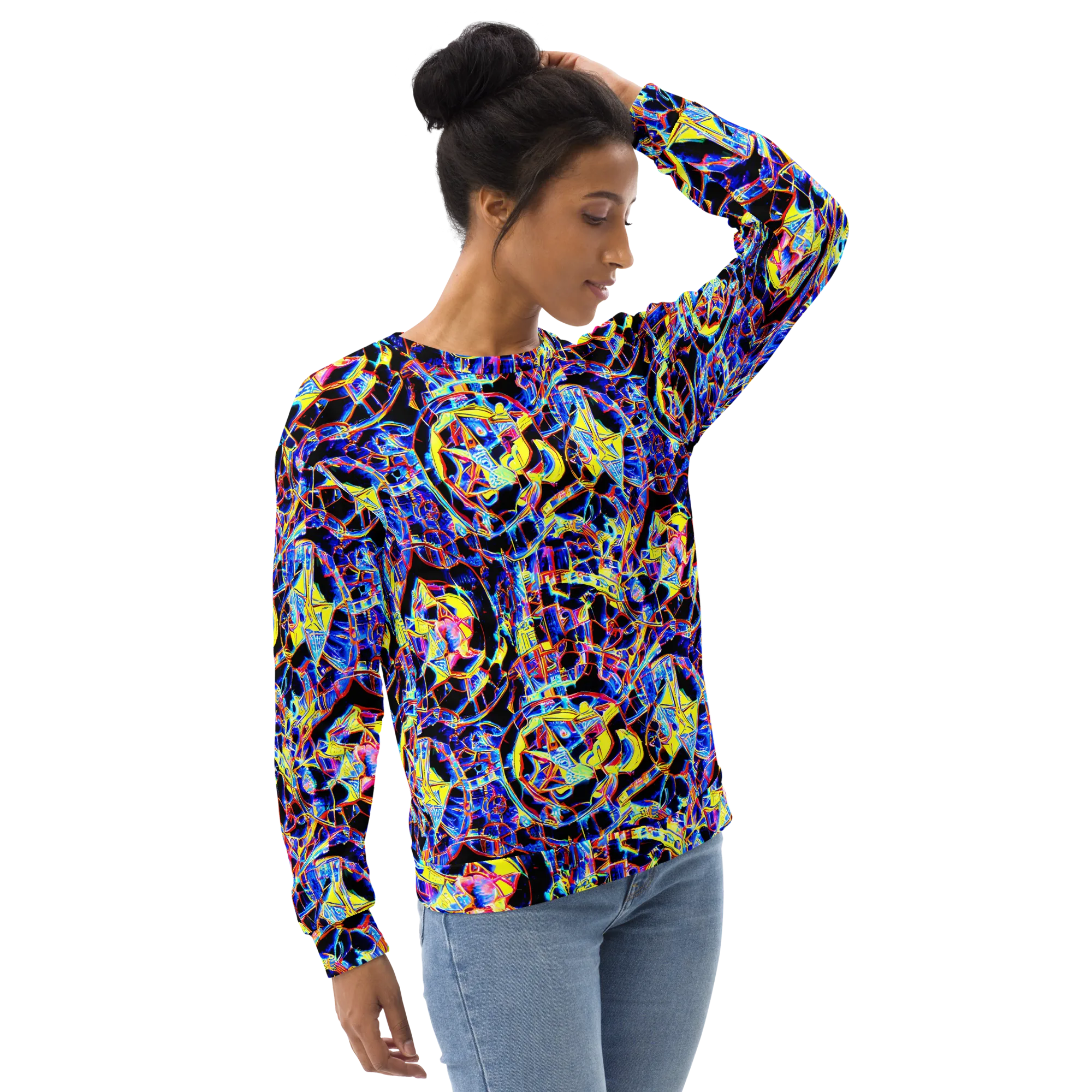 Futurist Frenzy on Sweatshirt — Right Front