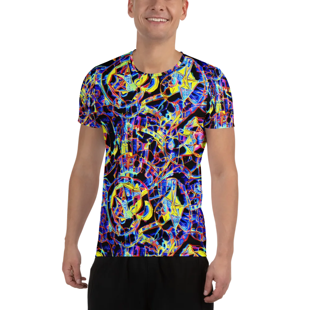 Futurist Frenzy on Men's Athletic T-Shirt — Front
