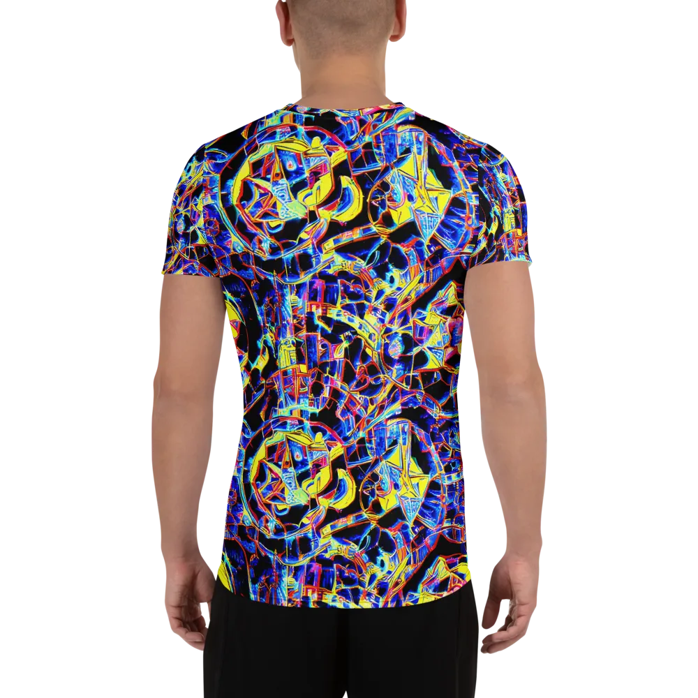 Futurist Frenzy on Men's Athletic T-Shirt — Back
