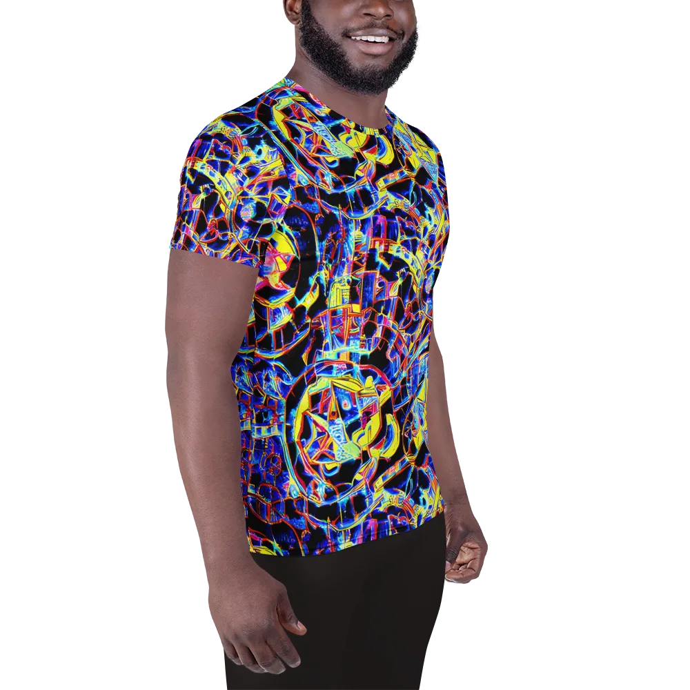Futurist Frenzy on Men's Athletic T-Shirt — Right
