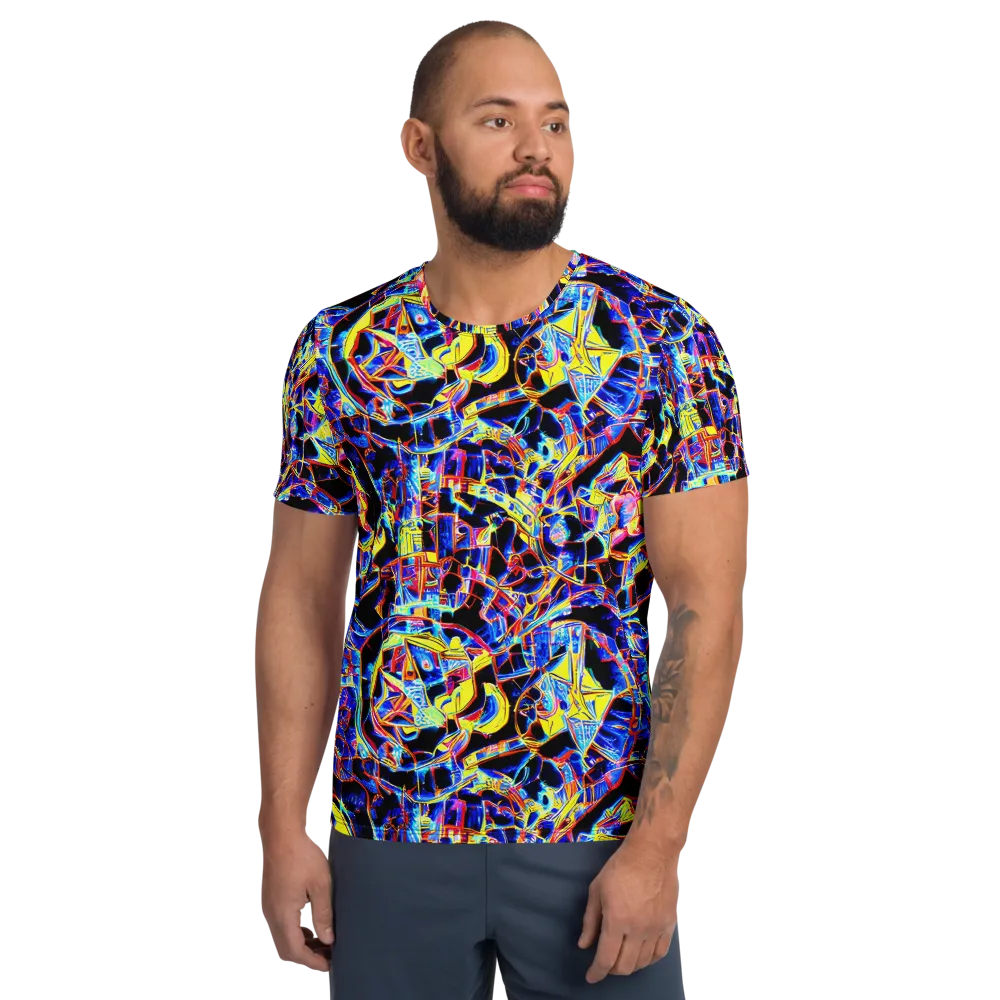 Futurist Frenzy on Men's Athletic T-Shirt — Front