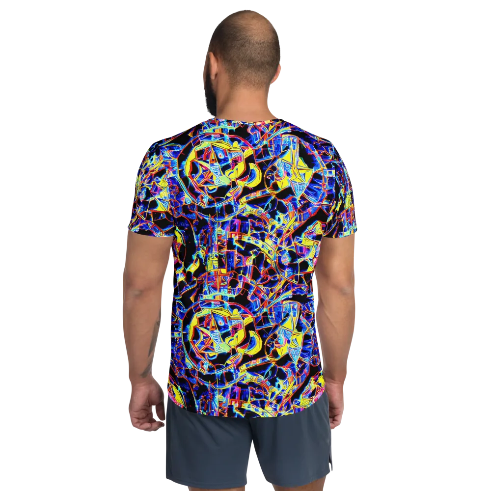 Futurist Frenzy on Men's Athletic T-Shirt — Back