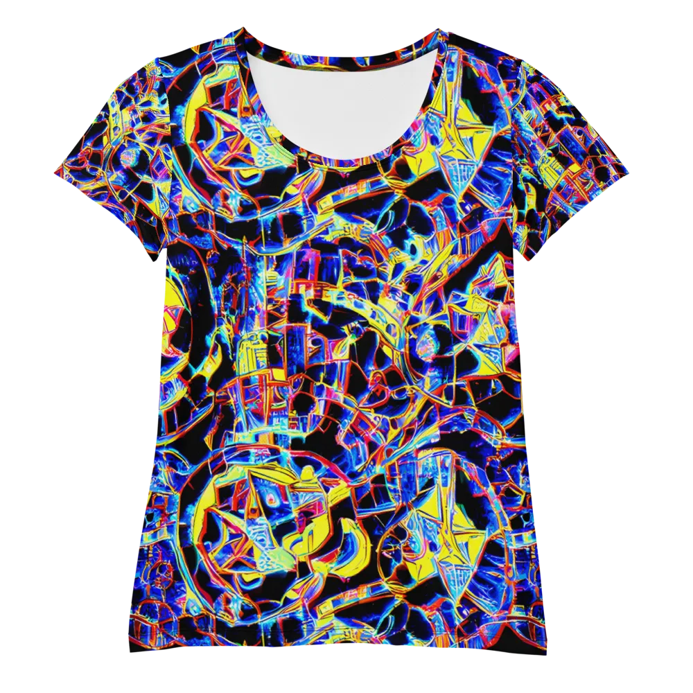 Futurist Frenzy on Women's Athletic T-Shirt — Front