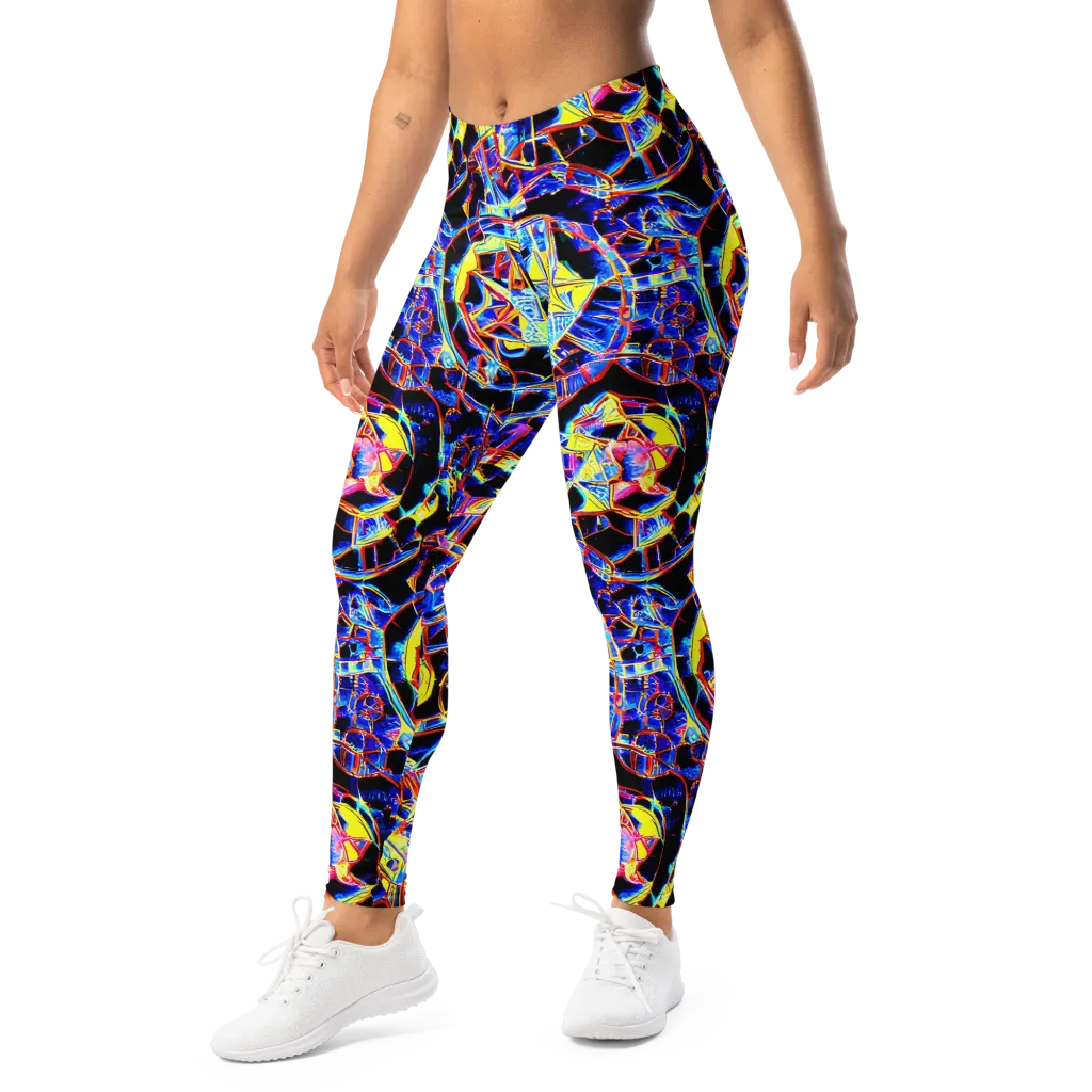 Futurist Frenzy on Leggings — Left Front