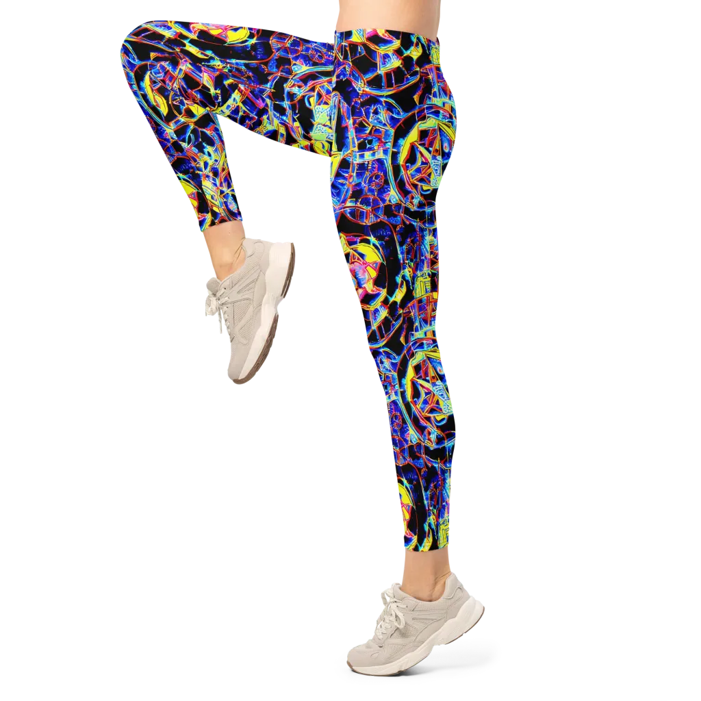 Futurist Frenzy on Leggings — Left