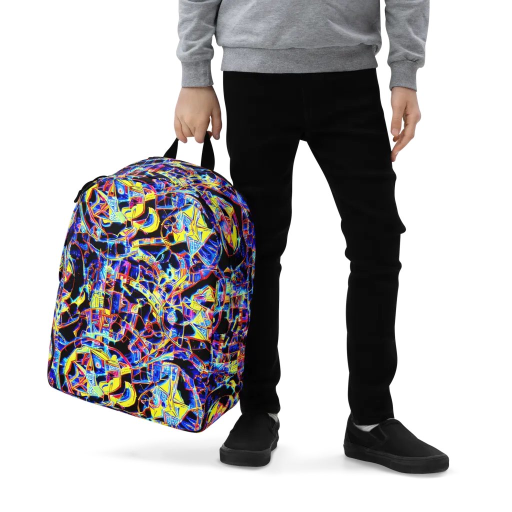 Futurist Frenzy on Minimalist Backpack — Zoomed-in