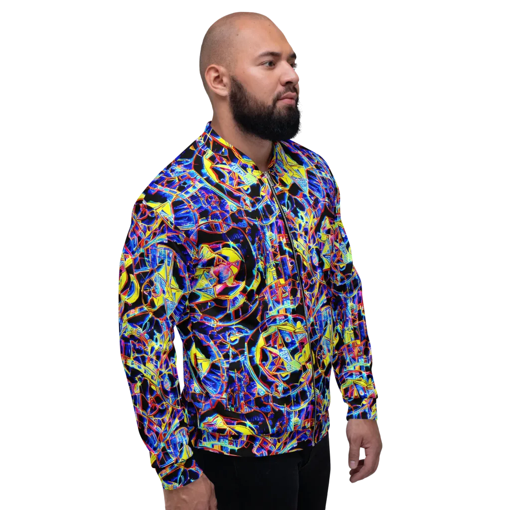 Futurist Frenzy on Bomber Jacket — Right