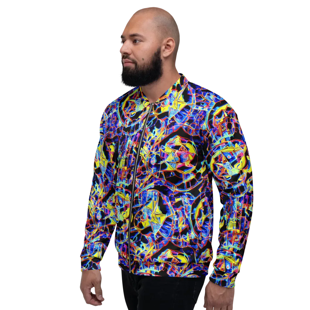Futurist Frenzy on Bomber Jacket — Left