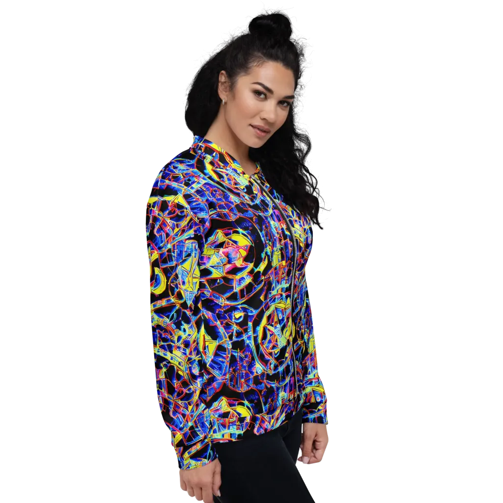 Futurist Frenzy on Bomber Jacket — Right