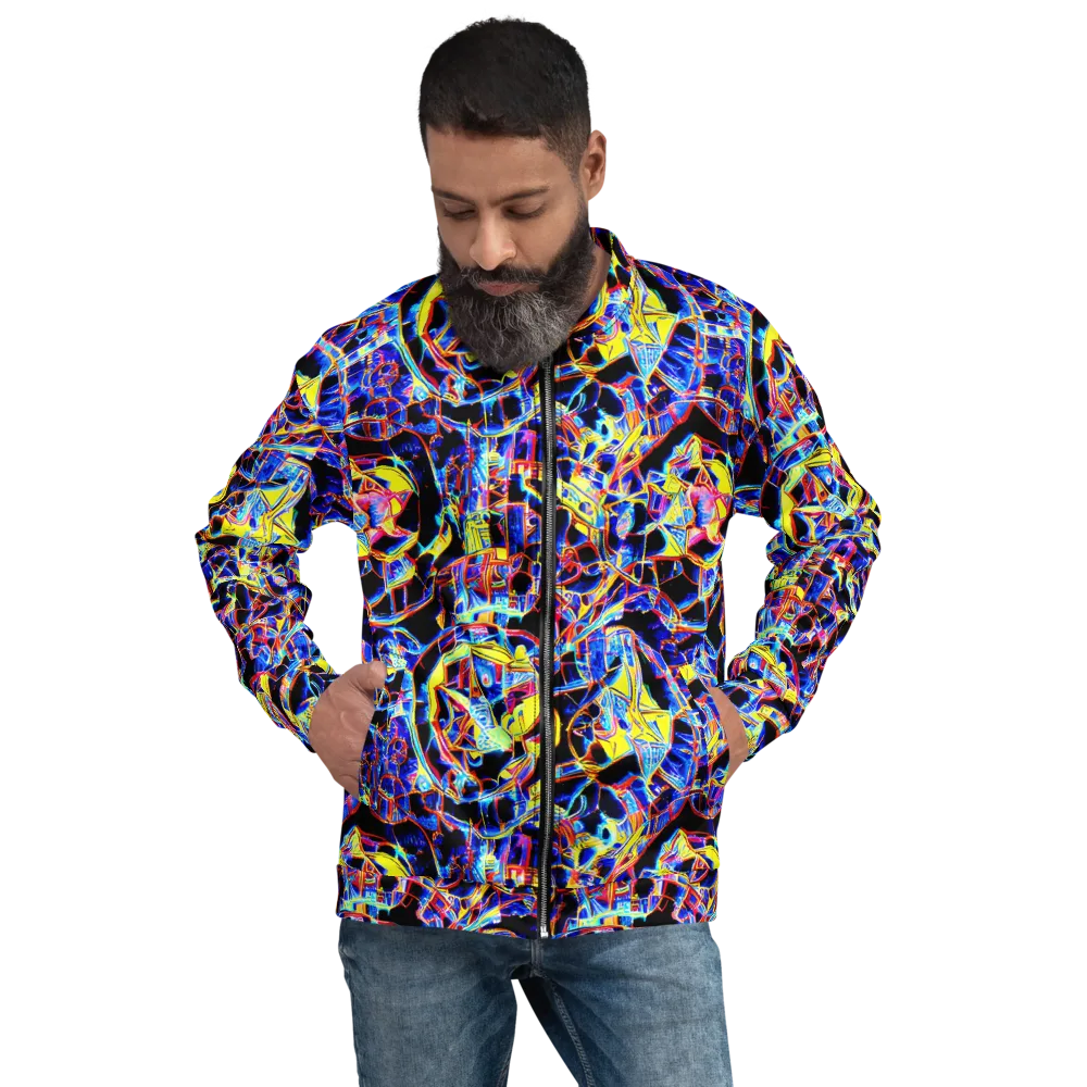 Futurist Frenzy on Bomber Jacket — Front