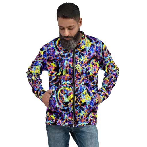 Futurist Frenzy on a Bomber Jacket