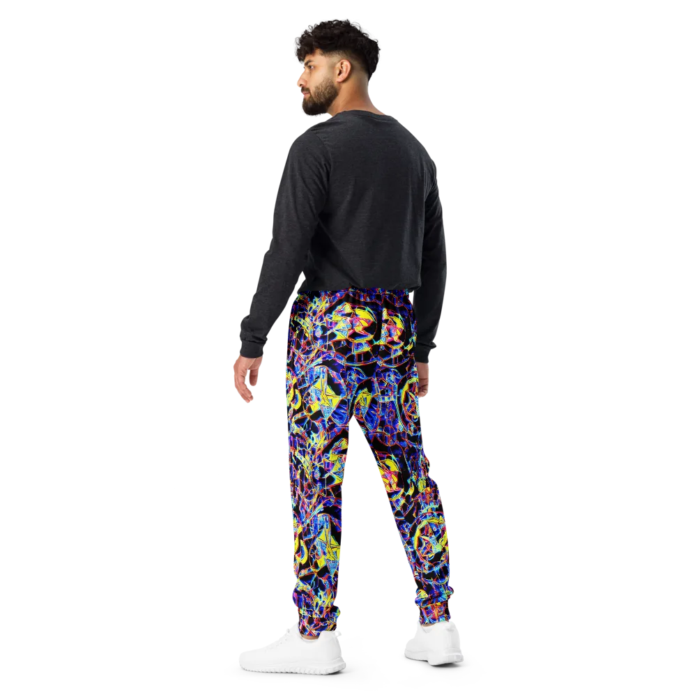 Futurist Frenzy on Men's Joggers — Back