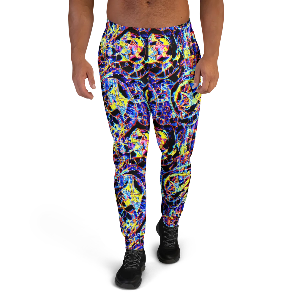 Futurist Frenzy on Men's Joggers — Front