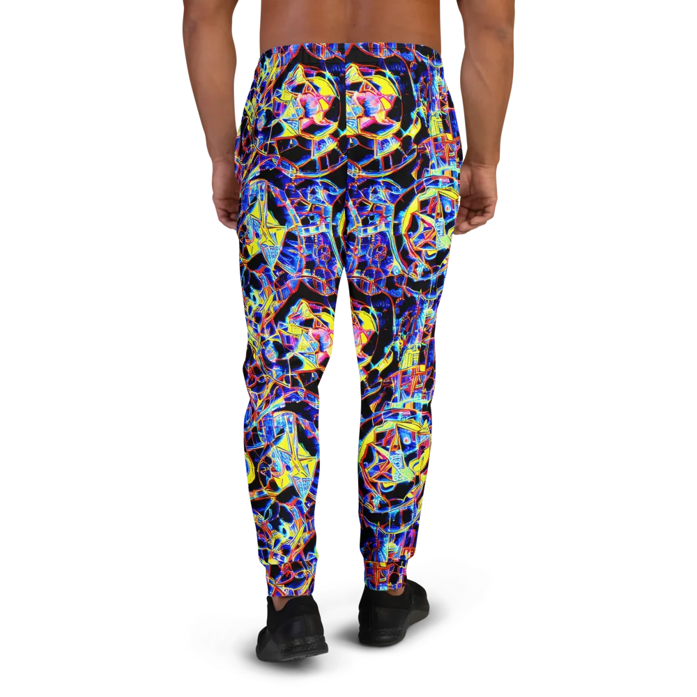 Futurist Frenzy on Men's Joggers — Back