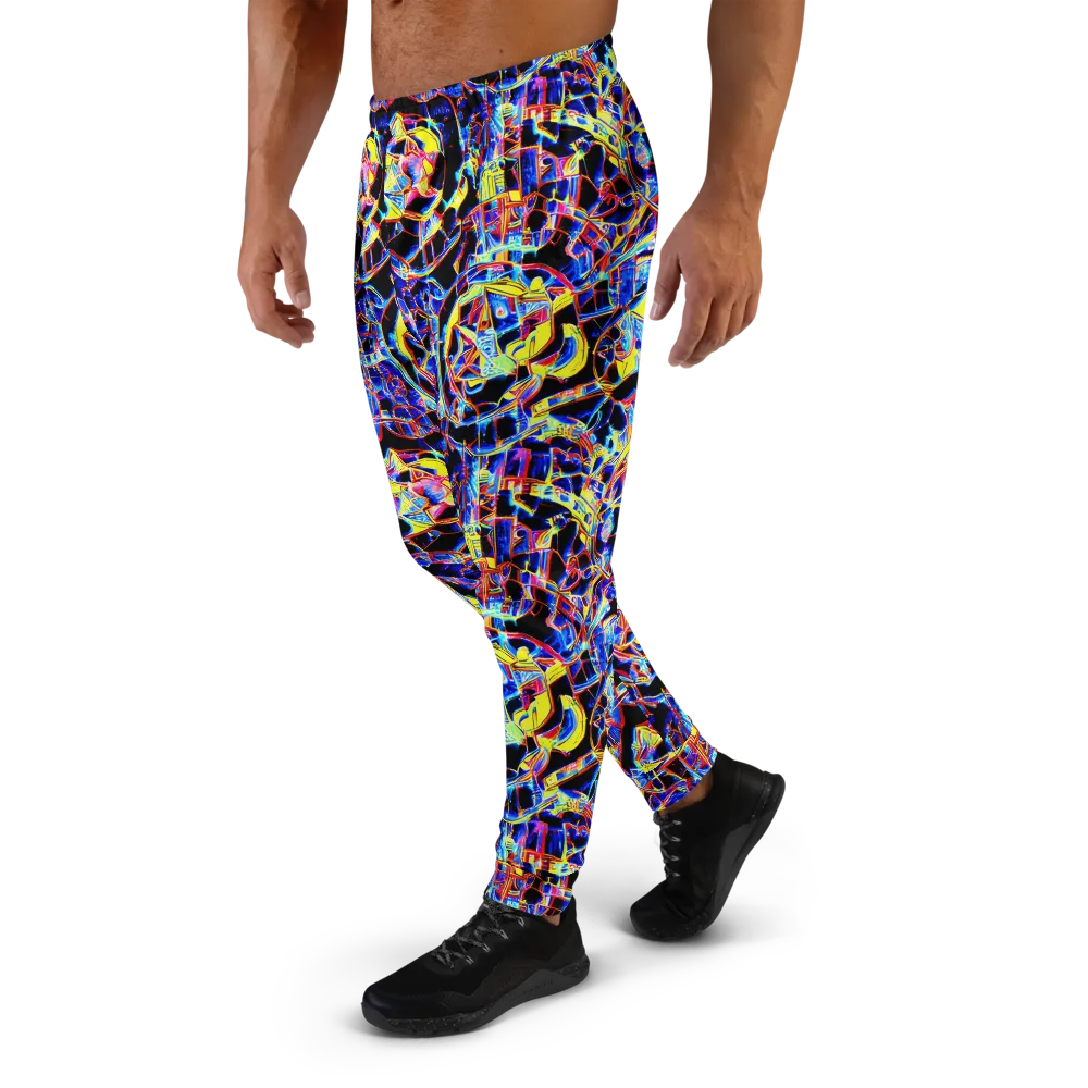 Futurist Frenzy on Men's Joggers — Left