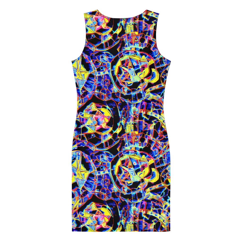 Futurist Frenzy on Bodycon Dress — Back