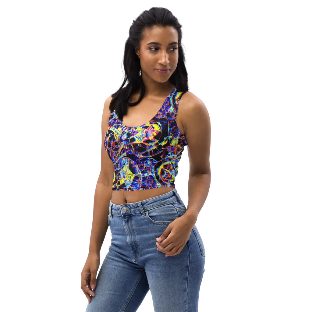 Futurist Frenzy on Crop Top — Left Front