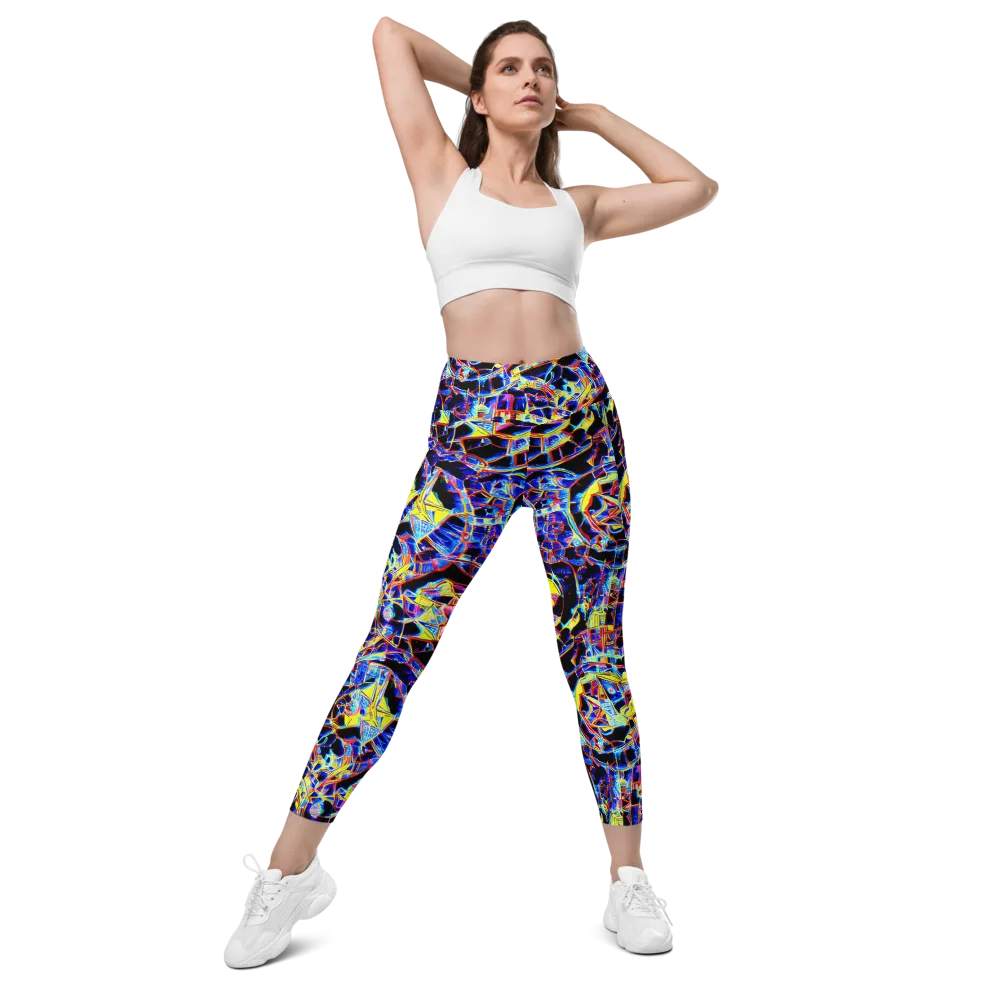 Futurist Frenzy on Leggings with Pockets — Front
