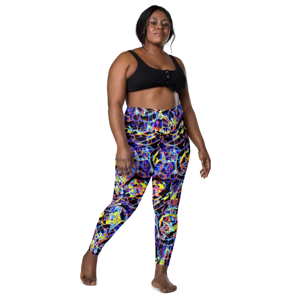 Futurist Frenzy on Leggings with Pockets — Front