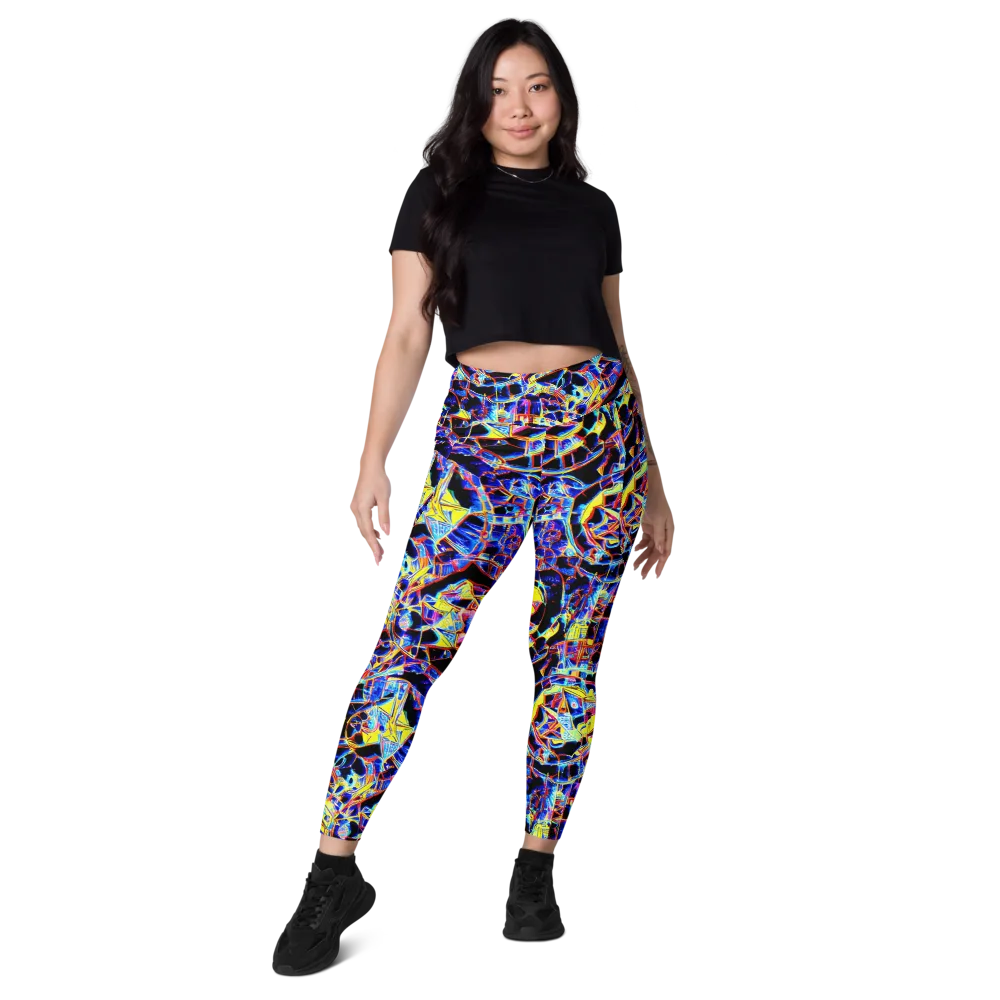 Futurist Frenzy on Leggings with Pockets — Front