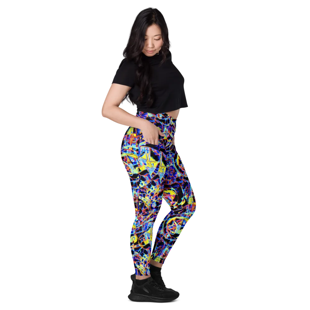 Futurist Frenzy on Leggings with Pockets — Right