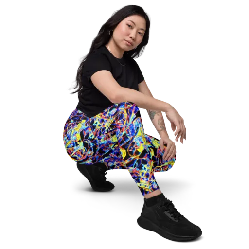 Futurist Frenzy on a Leggings with Pockets