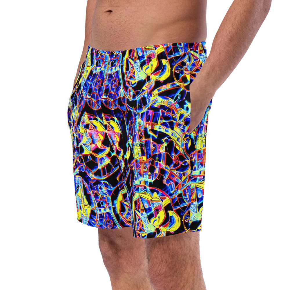 Futurist Frenzy on Swim Trunks — Left Front