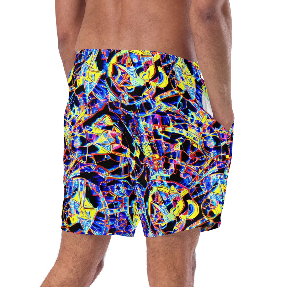 Futurist Frenzy on Swim Trunks — Right Back