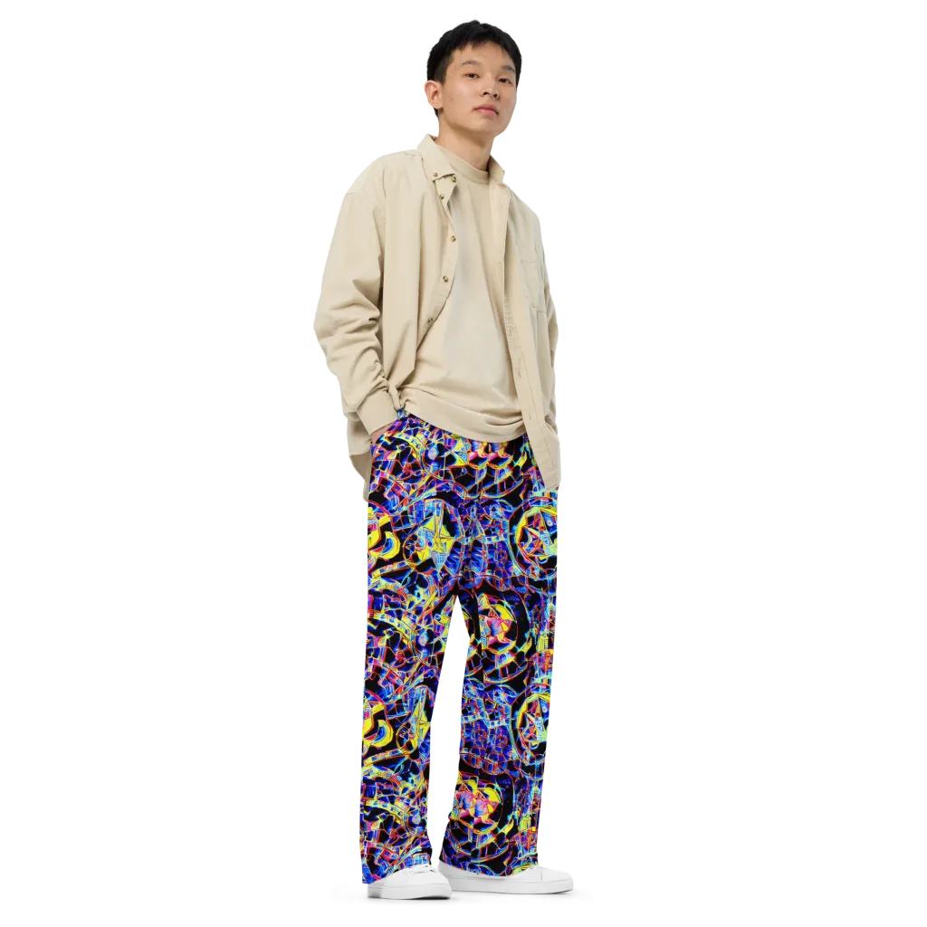 Futurist Frenzy on Wide-Leg Pants — Right Front