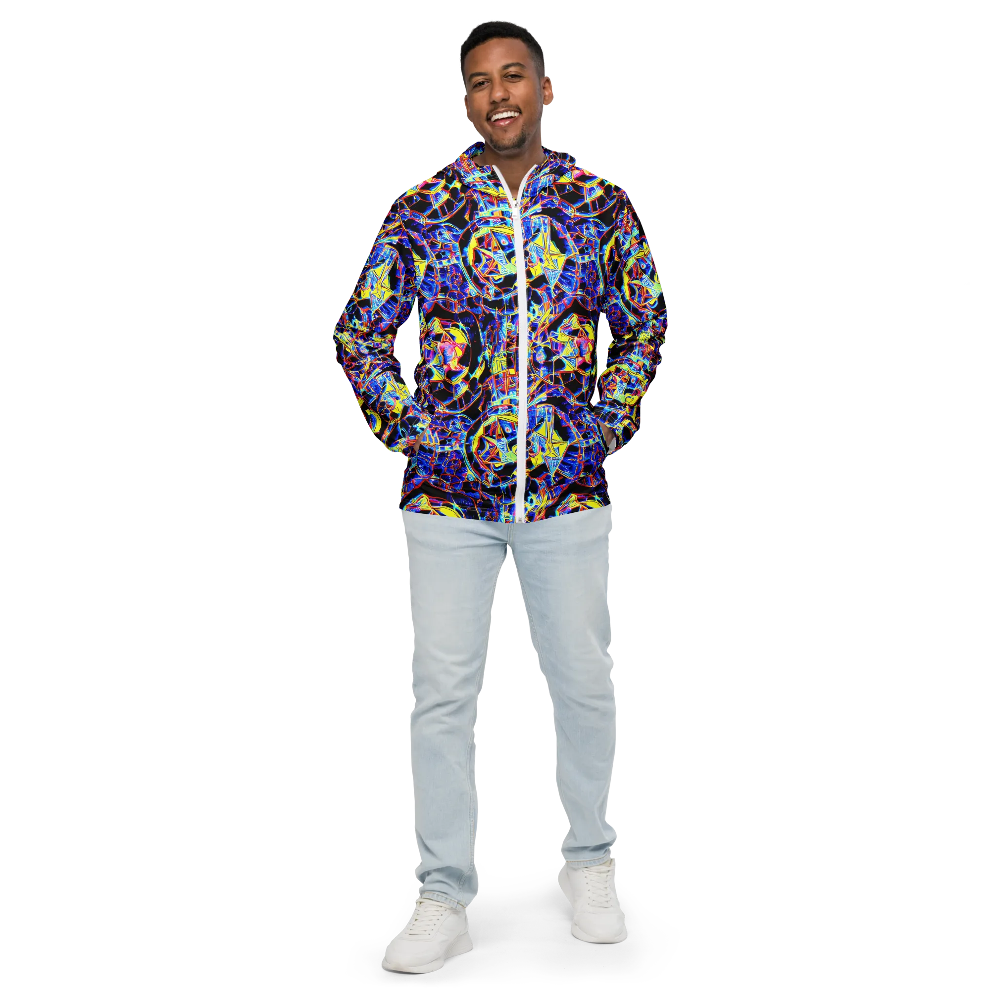 Futurist Frenzy on Men's Windbreaker — Front