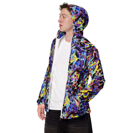Futurist Frenzy on a Men's Windbreaker