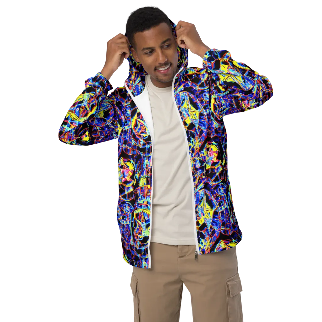Futurist Frenzy on Men's Windbreaker — Front
