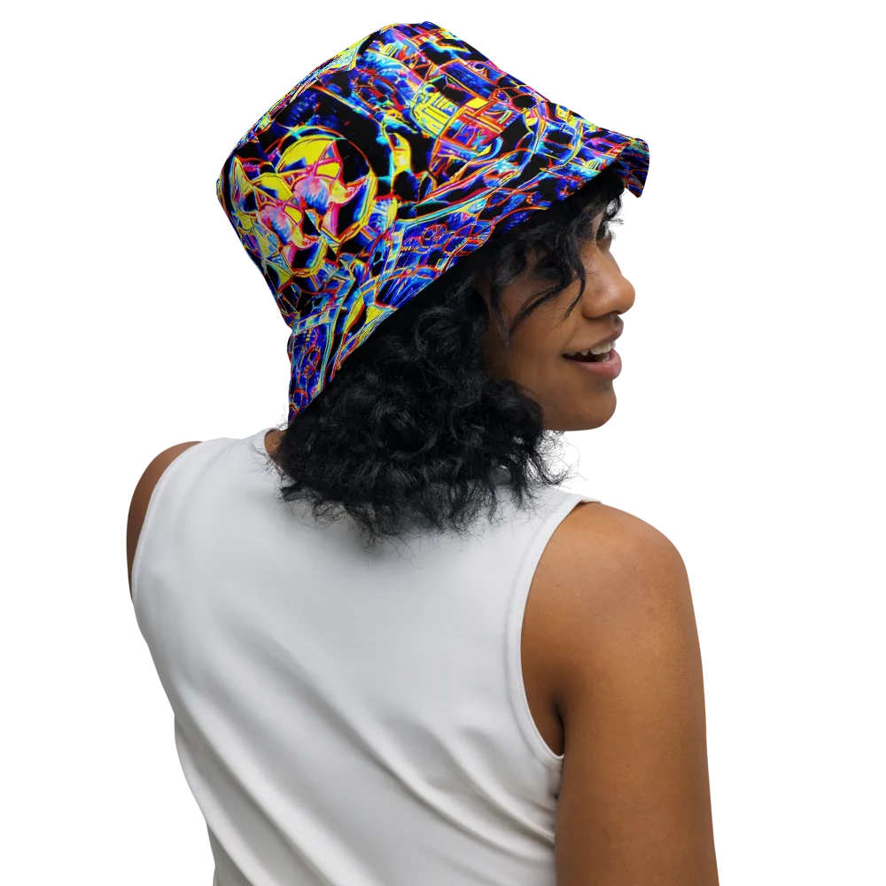 Futurist Frenzy on Reversible Bucket Hat — Right Outside