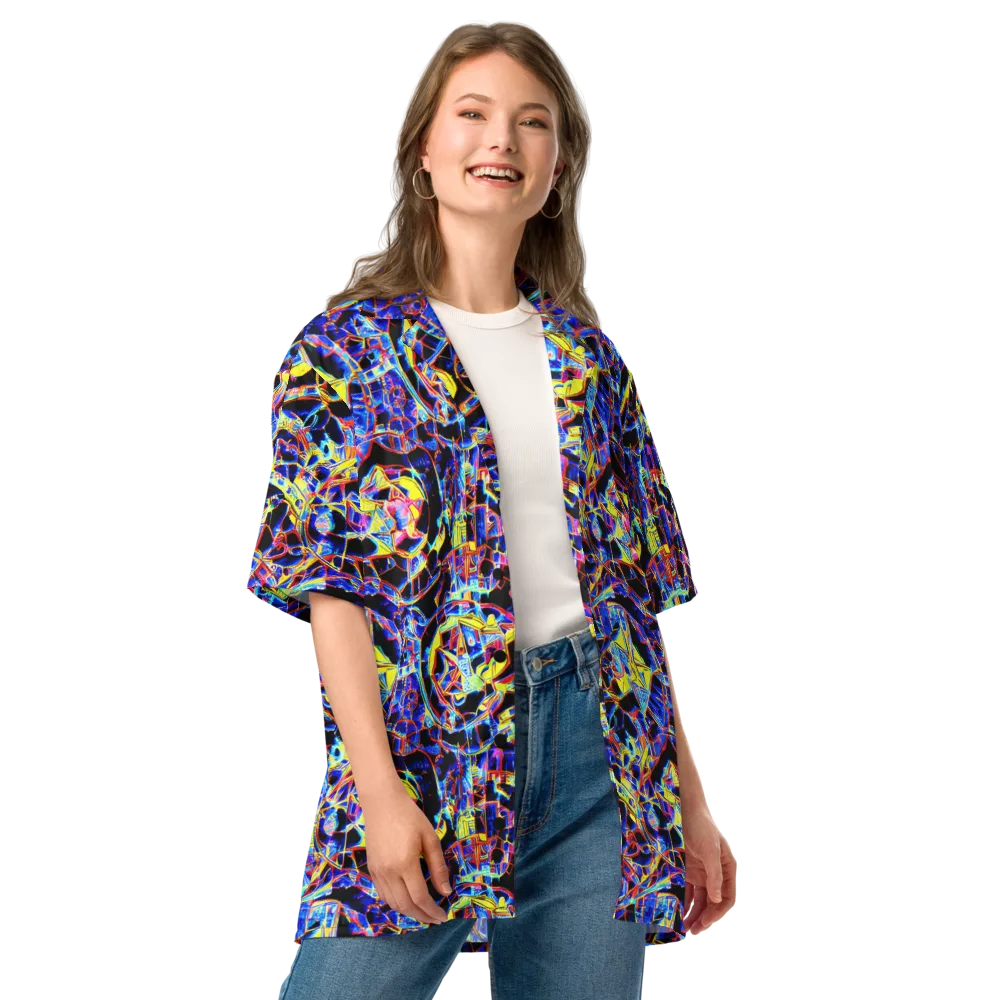 Futurist Frenzy on Button Shirt — Front