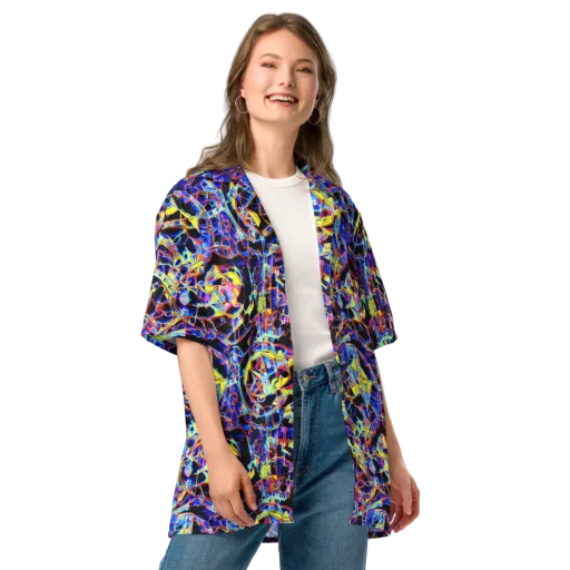Futurist Frenzy on a Button Shirt